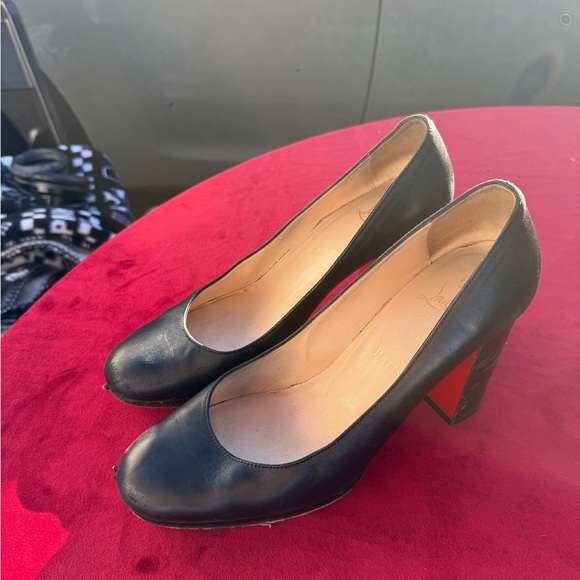 Black Christian Louboutin Leather Heels - Picture 3 of 5